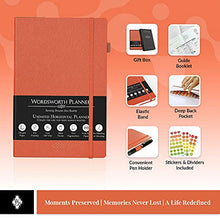 Load image into Gallery viewer, Wordsworth Undated Planner 2022-2023 - Weekly, Monthly, Yearly Planning, Organizer Notebook; Increase Productivity, Time Manage - Gratitude Journal; Hit Your Goals - Thick Paper (120GSM) A5, Orange