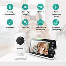 Load image into Gallery viewer, Baby Monitor,HelloBaby Baby Monitor with Camera and Audio, 5'' Color LCD Screen, Infrared Night Vision Camera,VOX Mode, Temperature Display, Lullaby, Two Way Audio