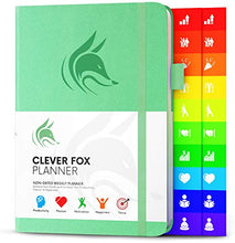 Load image into Gallery viewer, Clever Fox Planner - Weekly & Monthly Planner to Increase Productivity, Time Management and Hit Your Goals – Organizer, Gratitude Journal – Undated, Start Anytime, A5, Lasts 1 Year, Mint (Weekly)
