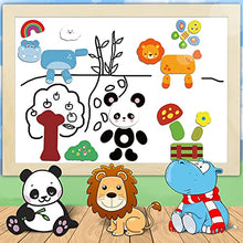 Load image into Gallery viewer, COOLJOY 100+ PCS Wooden Magnetic Puzzle, Magnetic Puzzle Board, Cute Pets Pattern Games Double Sided Jigsaw, Educational Drawing Easel Blackboard Wood Toys For Kids Up 3 Years Old Imagination