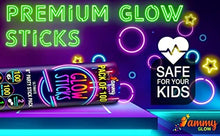 Load image into Gallery viewer, 100 Premium Glow Sticks for Children- 205 Pcs-Party Pack with Eye Glasses kit-Bracelet Connectors- Neon Necklaces and Balls for Party Supplies-Multi Colored Non Toxic