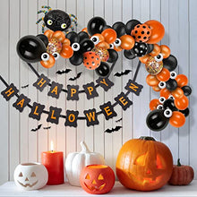 Load image into Gallery viewer, Halloween Decorations,Halloween Balloons, 121PCS Halloween Balloons Arch Garland Kit, Black Orange Confetti Balloons with Big Spider Balloon for Halloween Decor Halloween Party Decorations