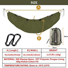 Load image into Gallery viewer, Hammock Underquilt, Camping Quilt Blanket Sleeping Bag, Portable Ultralight Windproof Warm Cotton Hammocks Mat, Keep Warmer for Hiking Backpacking Travel Beach Yard Winter Outdoor Activities Gear