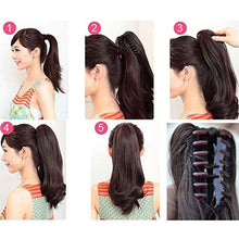 Load image into Gallery viewer, S-noilite® Claw on Ponytail Clip in Hair Extensions Straight Curly Wavy Long Hair Piece Pony Tail 18" & 145g Curly - Dark brown