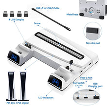 Load image into Gallery viewer, OIVO PS5 Stand with Cooling Fan and dual PS5 Charging Station with Headphone Stand in Mini Size for Playstation 5 PS5 Console, Space Saving PS5 Fan with PS5 Controller Charger and 10 Game Storage