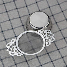 Load image into Gallery viewer, Tea Filter, Stainless Steel Tea Strainer with Bowl, Lace Double Handles Traditional Loose Leaf Tea Strainer Ultra Fine Mesh Tea Infuser (Silver)