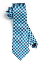 Load image into Gallery viewer, HISDERN Men's Wedding Tie and Handkerchief Houndstooth Check Plaid Tie Party Business Formal Necktie & Pocket Square Set