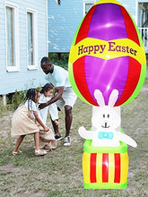 Load image into Gallery viewer, EBANKU 8.8 Ft Easter Inflatables Outdoor Decorations, Hot Air Balloon Bunny Happy Easter Egg Outdoor Indoor Holiday Decorations Bunny Blow Up Inflatables for Yard Lawn