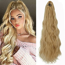 Load image into Gallery viewer, ZAIQUN Wavy Ponytail Extension 24" Long Hair Piece Clip on Pony Tail Hair Extension Heat-Resisting Synthetic Hairpiece for Women, 27-613#