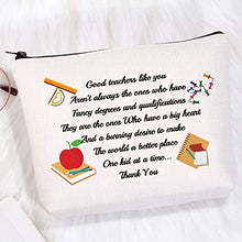 Load image into Gallery viewer, BNQL Teacher Appreciation Gifts Makeup Pouch Thank You Teacher Gifts from Student Teacher Cosmetic Bag Zipper Travel Toiletry Bag (Teacher Bag)