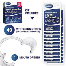 Load image into Gallery viewer, Teeth Whitening Strips - Non-Sensitive Formula - 20 Whitening Sessions - Safe for Enamel - 40 Peroxide Free Whitening Strips with Mouth Opener Included