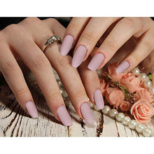 Load image into Gallery viewer, 72 Pieces Nude Pink Matte False Nails Full Cover Coffin Fake Nails Tips with Nail Glue, Nail Files, Wooden Sticks for Women Girls DIY Nails Favors