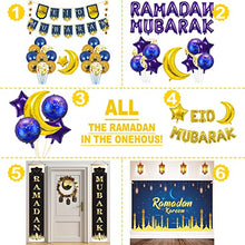 Load image into Gallery viewer, Eid Mubarak Ramadan Decorations, Eid Mubarak Banner Hanging Swirl Latex Balloon, Foil Balloons and Confetti Balloons for Ramadan Kareem Party Decorations Eid Ramadan Mubarak Supplies for Home Garden