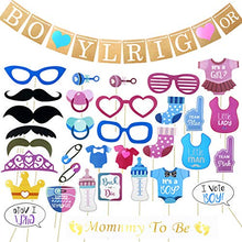 Load image into Gallery viewer, 120pcs Baby Gender Reveal Party Decoration Supplies with Boy or Girl Gender Reveal Balloon Banner Decoration,Foil Balloons and Confetti Balloons,Cupcake Toppers,Photo Booth Props with Stickers