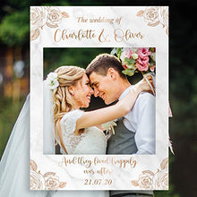 Load image into Gallery viewer, Personalised Wedding Selfie Frame Photobooth Prop Decoration for Creating Fabulous Memories of Your Special Day - Marble Flowers