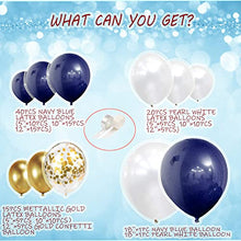 Load image into Gallery viewer, TOPLDSM Blue Balloon Arch Kit, Blue Balloon Garland Party Decorations with Navy Blue and White Balloon,Gold Confetti Balloon for Men and Boys Baby Shower Birthday Decorations Wedding Gender Reveal