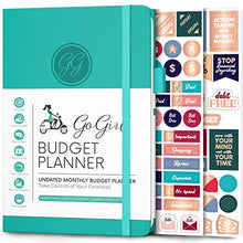 Load image into Gallery viewer, GoGirl Budget Planner – Monthly Financial Planner Organizer Budget Book. Expense Tracker Notebook Journal to Control Your Money. Undated – Start Any Time, 13.5x19cm, Lasts 1 Year – Turquoise