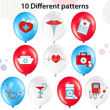 Load image into Gallery viewer, 50 Piece 12 Inch Nurse Graduation Party Balloons, White Red Blue 2022 Nurse Graduation Party Latex Balloons Congrats Nurse Decor for Medical Nurses Nursing Party Decoration Supplies