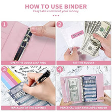 Load image into Gallery viewer, Mlife Ring Binder Set - 28pcs Leather Notebook Budget Binder with Clear Cash Envelopes,Budget Sheets and Label Stickers,Cash Organizer Money Saving Binder for Travel and Diary Pink