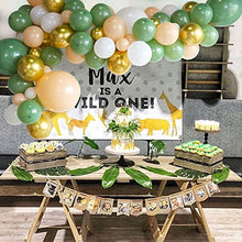 Load image into Gallery viewer, Sage Green Balloon Garland Kit - 125Pcs Eucalyptus Garland, Retro Olive Green, Peach White and Gold Latex Balloons Arch Kit for Wedding Birthday, Baby & Bridal Shower Decorations