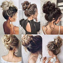 Load image into Gallery viewer, Real Fashion Hair Bun Extensions Messy Curly Hair Scrunchies Hairpieces Donut Updo Chignon Hair Piece for Women Girls Plum Red