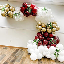 Load image into Gallery viewer, Balloon Garland Kit Burgundy Gold Party Decorations Balloons Arch Kit White Metallic Gold and Burgundy Double-Stuffed Latex Balloons for Girls Women Birthday Party Wedding Decorations Anniversary
