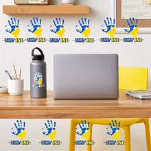 Load image into Gallery viewer, OWEISAUG 50pcs I Stand with Ukraine Sticker - Support Ukraine Bumper Sticker, Ukrainian Flag Colored Decal for Car or Truck Window or Bumper (A)