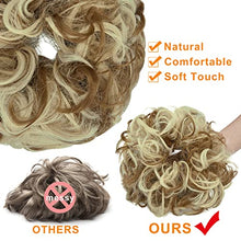 Load image into Gallery viewer, FXTYK Messy Hair Buns Hairpiece for Women Girls Hair Scrunchies Thick Hair Extension Bun Messy Curly Ponytail Extensions Updo Chignon-Ginger Brown Mix Bleach Blonde