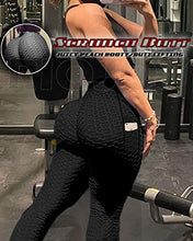 Load image into Gallery viewer, RIOJOY Butt Scrunch Waffle Gym Leggings Women, Honeycomb Anti-Cellulite Tie-dye Fitness Leggings