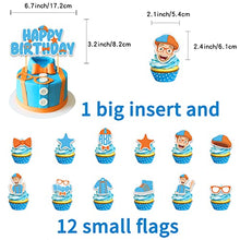 Load image into Gallery viewer, Blippi Birthday Party Supplies, 32Pcs Party Supplies Birthday Decorations, Party Pack for Kids, with Happy Birthday Banner, Cake Toppers, Balloon