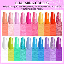 Load image into Gallery viewer, Saviland Dip Powder Nail Kit - 20 Colors Dipping Powder Set Dipping Powder System Liquid Set with Base & Top Coat Activator Brush Saver for Nail Beginners and Professionals