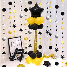 Load image into Gallery viewer, 52 Fts Black Silver Gold Twinkle Little Star Party Garlands Kit Metallic Glitter Full Moon Star Circle Garland Streamer Bunting Banner for Merry Christmas Xmas Birthday Graduation EID Ramadan