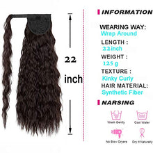 Load image into Gallery viewer, DODOING Kinky Curly Wrap Around Yaki Ponytail Extension Long Wavy Synthetic Hair Extensions Clip in Ponytail for Women Beauty and Fashion