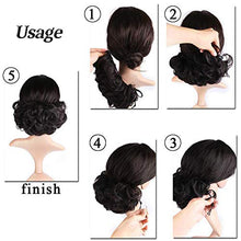 Load image into Gallery viewer, Ombre Hair Bun Short Wavy Scrunchy Scrunchie Hair Extensions - Light Auburn & Bleach Blonde - Messy Updo Chignons Hairpiece Ribbon Drawstring Ponytail