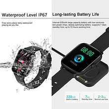 Load image into Gallery viewer, Smart Watch (Answer/Make Call), IP67 Waterproof Fitness Watch with Blood Pressure Heart Rate SpO2 Sleep Tracker Voice Control, Sports Smart Watches for Women Men for Android iOS Phones (Black)