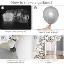 Load image into Gallery viewer, Paready Balloon Arch Garland Kit, White Gold Silver Birthday Party Decoration, White Silver Latex Balloons and Gold Silver Confetti Balloons Set for Birthday Wedding Christmas New Year Baby Shower
