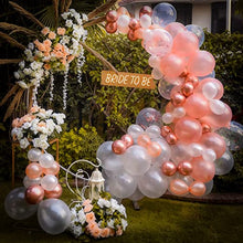Load image into Gallery viewer, Rose Gold Balloon Arch Kit – 126 Pcs – Easy to Assemble Rose Gold, White, Metallic, and Confetti Balloon Garland Kit with Accessories – Rose Gold Birthday Decorations and New Year Decorations