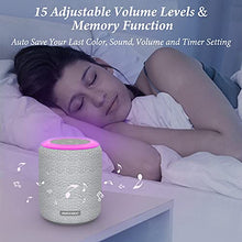 Load image into Gallery viewer, Buffbee White Noise Sound Machine with Soothing Sounds for Sleeping with Night Light, Timer and Memory Function, Fabric Design, Sleep Machine for Adults Baby Kids, Home and Office (White)