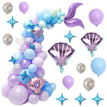 Load image into Gallery viewer, Mermaid Balloons Garland Kit, 102pcs Mermaid Party Decorations for Girl Silver Purple Blue Balloons Balloons for Mermaid Theme Birthday Party Under The Sea Party, Ocean Theme Party Decorations Supplie