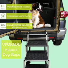 Load image into Gallery viewer, COLORFEY Widened Dog Car Ramp, Folding Dog Steps for Large Dogs, Portable Dog Steps with Sturdy Aluminum Telescoping Non-Slip 4-Steps Load-Bearing 80kg, Adjusted Height for Cars 68-90cm
