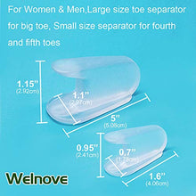 Load image into Gallery viewer, Welnove Toe Separators for Bunions - Gel Overlapping Toe Spacers - 10 Pieces - Flared Design Silica Gel Toe Straighteners, Bunion Corrector for Pain Relief ,Prevent Corns