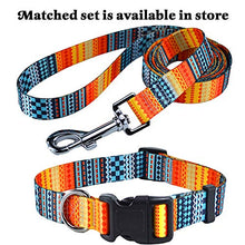 Load image into Gallery viewer, Mihqy Dog Collar with Bohemia Floral Tribal Geometric Patterns - Soft Ethnic Style Collar Adjustable for Small Medium Large Dogs (Bohemian Orange,S)