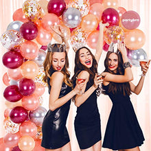 Load image into Gallery viewer, PartyBro Rose Gold Balloon Arch Kit | 115 Balloons with 6 Tools | Rose Gold Birthday Decoration for Girls & Women