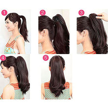Load image into Gallery viewer, Fashion Claw on Ponytail Long Short Cute Clip in Pony Tail Hair Extensions Handy Jaw Wavy 12" - Dark Black