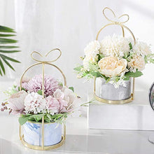 Load image into Gallery viewer, KIRIFLY Artificial Flowers Fake Peony Silk Hydrangea Flower with Vase Flower Décor Arrangements for Wedding Decoration Table Centerpieces(White with Vase Set)