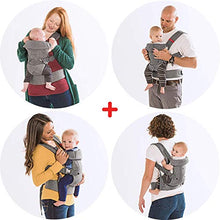 Load image into Gallery viewer, You+Me 4-in-1 Convertible Baby Carrier with 3D Cool Air Mesh - Heather Grey - Wear with a Newborn as Small as 8 lbs, and Infants up to Toddler of 32 pounds.