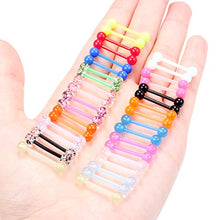 Load image into Gallery viewer, Ftovosyo 14G 16mm Glow in Dark Flexible Acrylic Straight Tongue Nipple Ring Retainer Body Piercing Jewelry for Women Men 6-36PCS
