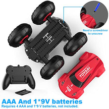 Load image into Gallery viewer, Remote Control Cars - GizmoVine Flip Stunt Rally Car - 2.4GHz 2 in 1 Reversible Design 360° Spins RC Car - RC Stunt Vehicle for Kids Age 6-12, Cool Stunts, Tricks, LED Headlight, AAA Battery Powered