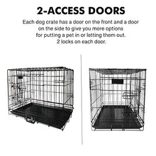 Load image into Gallery viewer, signzworld Puppy Dog Crate 2 Doors 24 inch with Removal Tray Folding Metal Pet Training Cage Animal Carrier Small