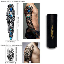 Load image into Gallery viewer, Extra Large waterproof Temporary Tattoos 8 Sheets Full Arm Fake Tattoos and 8 Sheets Half Arm Tattoo Stickers for Men and Women (58x18CM)…